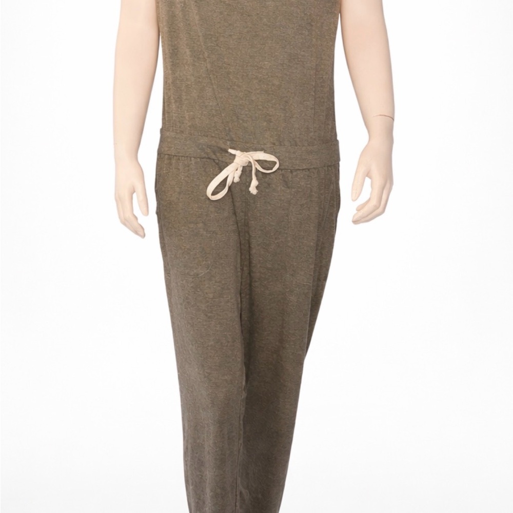 Casual Grey Jumpsuit with Drawstring